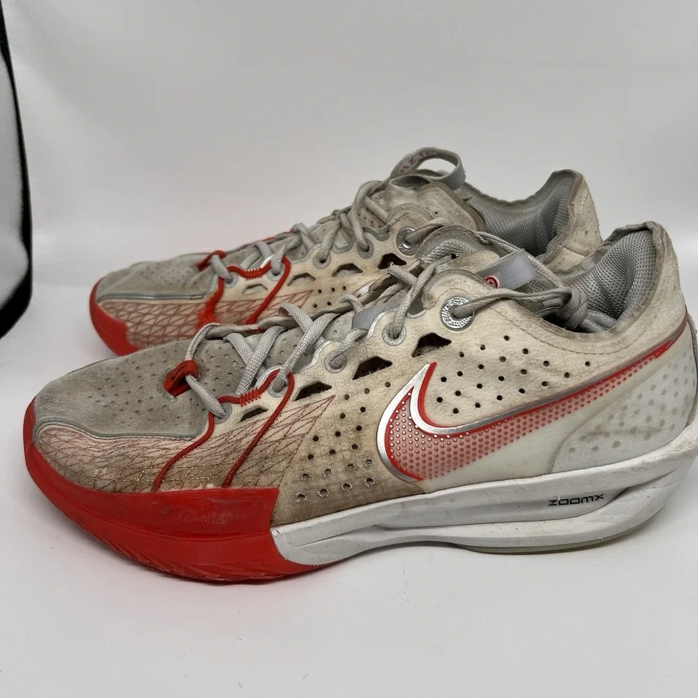 Nike ZoomX GT Cut 3 Men's 10.5 White Picante Red Basketball Shoes DV2918-101